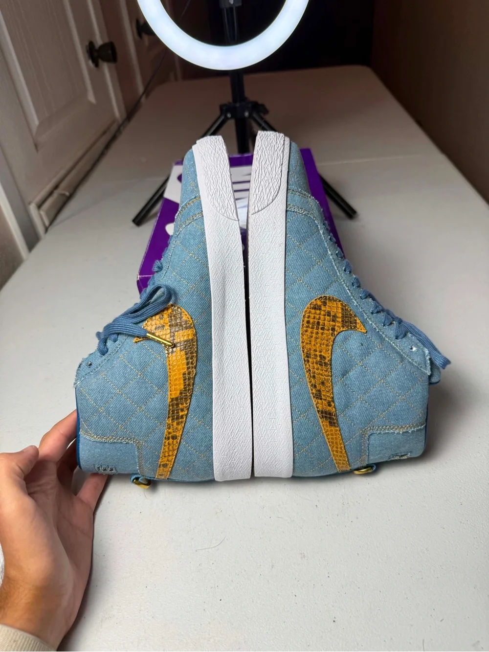 Size 8.5 - Nike Supreme x Zoom Blazer QS SB Mid Denim